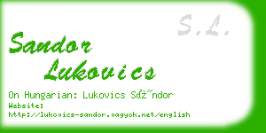 sandor lukovics business card